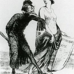《美丽的伤害，希望你接受我的手臂》奥诺雷·杜米埃(Honore Daumier)高清作品欣赏