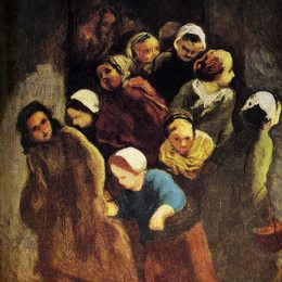 《离开学校》奥诺雷·杜米埃(Honore Daumier)高清作品欣赏
