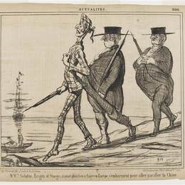 奥诺雷·杜米埃(Honore Daumier)高清作品:Mmrs Cobden, Bright and Sturges Had Nothing to do in Europe,