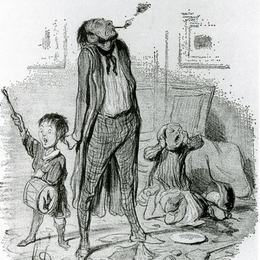 《诗人在宁静乡村生活中谱写古典乐章》奥诺雷·杜米埃(Honore Daumier)高清作品欣赏