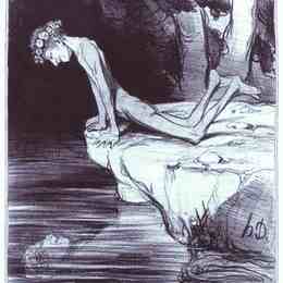 《美丽的水仙》奥诺雷·杜米埃(Honore Daumier)高清作品欣赏