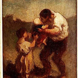 《吻》奥诺雷·杜米埃(Honore Daumier)高清作品欣赏