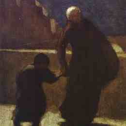 《桥上的女人和孩子》奥诺雷·杜米埃(Honore Daumier)高清作品欣赏