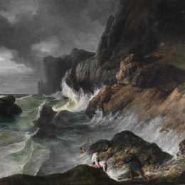 《沉船后的暴风雨海岸景象》贺拉斯·贝内特(Horace Vernet)高清作品欣赏