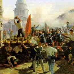 贺拉斯·贝内特(Horace Vernet)高清作品:Street Fighting on Rue Soufflot, Paris, June 25, 1848