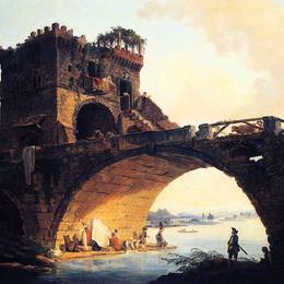 《旧桥》休伯特·罗伯特(Hubert Robert)高清作品欣赏