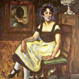 《镜中的女人肖像》伊利亚·马什科娃(Ilya Mashkov)高清作品欣赏