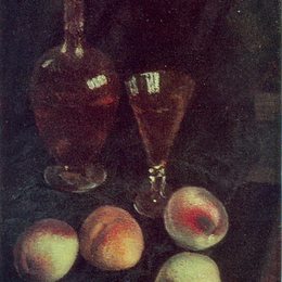 《静物。滗水器和桃子》伊利亚·马什科娃(Ilya Mashkov)高清作品欣赏
