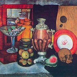 《静物与茶壶》伊利亚·马什科娃(Ilya Mashkov)高清作品欣赏