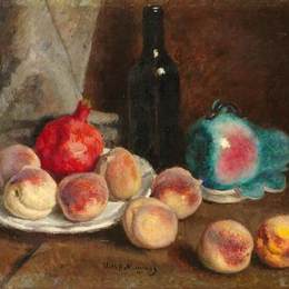 《桃子静物》伊利亚·马什科娃(Ilya Mashkov)高清作品欣赏