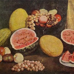 《用西瓜切片的静物》伊利亚·马什科娃(Ilya Mashkov)高清作品欣赏