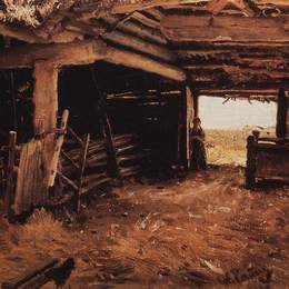 《农民庭院》伊利亚·叶菲莫维奇·列宾(Ilya Repin)高清作品欣赏