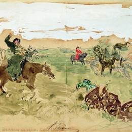 《狩猎大帝彼得》伊利亚·叶菲莫维奇·列宾(Ilya Repin)高清作品欣赏