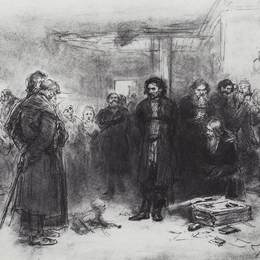 《宣传员被捕》伊利亚·叶菲莫维奇·列宾(Ilya Repin)高清作品欣赏