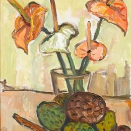 《蜜桔与水果的静物》伊尔玛·斯特恩(Irma Stern)高清作品欣赏