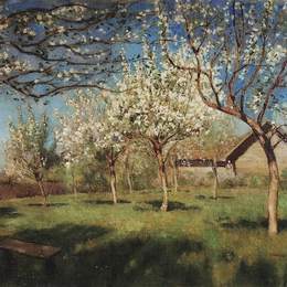 《盛开的苹果树》列维坦(Isaac Levitan)高清作品欣赏