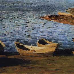 《在河边》列维坦(Isaac Levitan)高清作品欣赏