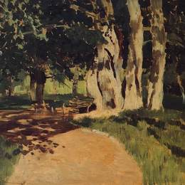 《在公园里》列维坦(Isaac Levitan)高清作品欣赏