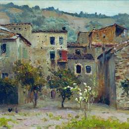 列维坦(Isaac Levitan)高清作品:In the Vicinity of Bordiguera, in the North of Italy