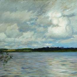 《湖心岛。灰色的一天。》列维坦(Isaac Levitan)高清作品欣赏