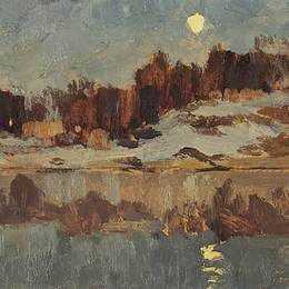 《月色山水》列维坦(Isaac Levitan)高清作品欣赏