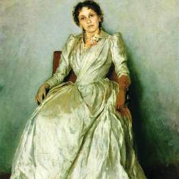 列维坦(Isaac Levitan)高清作品:Portrait of Sofia Petrovna Kuvshinnikov