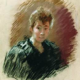 列维坦(Isaac Levitan)高清作品:Portrait of Sofia Petrovna Kuvshinnikov