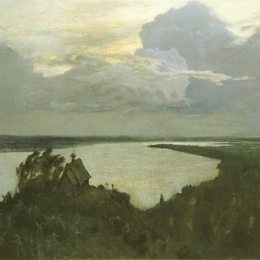 列维坦(Isaac Levitan)高清作品:Study to &amp;ampquotAbove the eternal tranquility&amp;ampquot