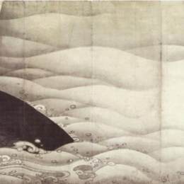 《大象和鲸鱼（双目）》伊藤若冲(Ito Jakuchu)高清作品欣赏