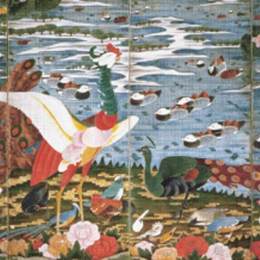 《想象中的鸟类、动物和开花植物》伊藤若冲(Ito Jakuchu)高清作品欣赏