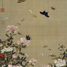 《牡丹和蝴蝶》伊藤若冲(Ito Jakuchu)高清作品欣赏
