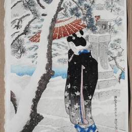 《雪中神龛的理由》伊藤新穗(Ito Shinsui)高清作品欣赏