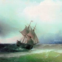 《风暴近似》艾伊瓦佐夫斯基(Ivan Aivazovsky)高清作品欣赏