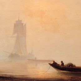 《海港渔船》艾伊瓦佐夫斯基(Ivan Aivazovsky)高清作品欣赏