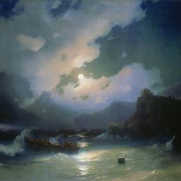 《帕特莫斯岛》艾伊瓦佐夫斯基(Ivan Aivazovsky)高清作品欣赏