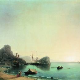 《意大利风景》艾伊瓦佐夫斯基(Ivan Aivazovsky)高清作品欣赏