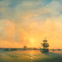 《喀琅施塔得皇帝亚历山大坚强》艾伊瓦佐夫斯基(Ivan Aivazovsky)高清作品欣赏