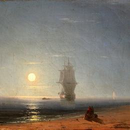 《月夜》艾伊瓦佐夫斯基(Ivan Aivazovsky)高清作品欣赏