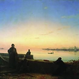 《圣拉扎鲁斯岛上的什叶派教徒》艾伊瓦佐夫斯基(Ivan Aivazovsky)高清作品欣赏