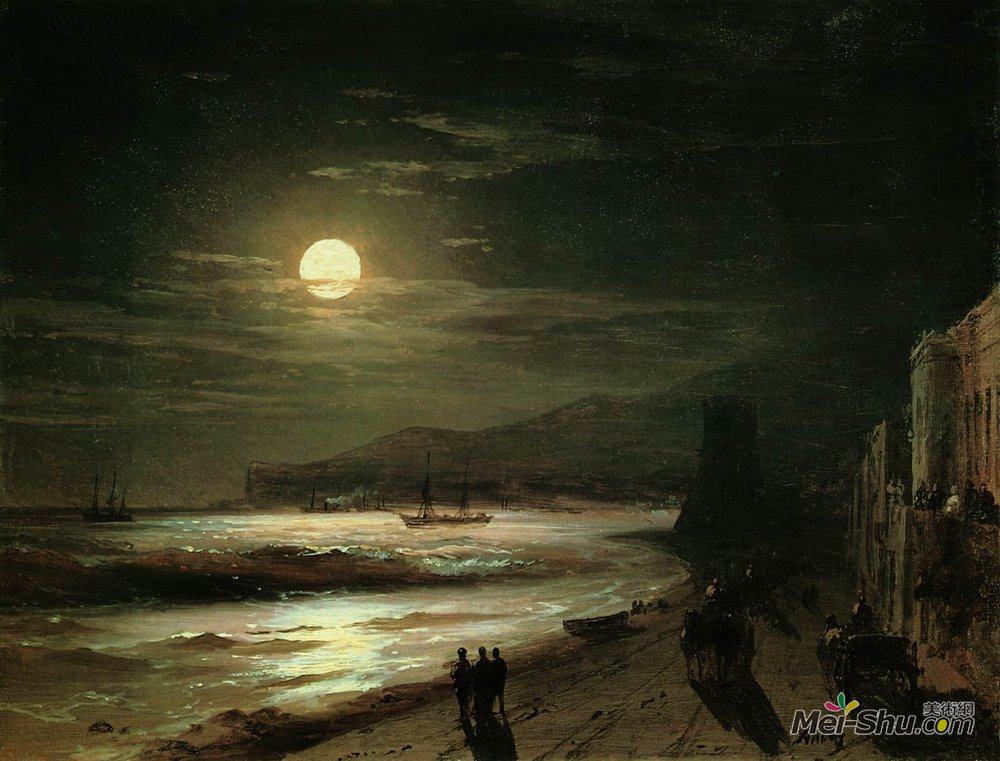 列宾第聂伯河上的月夜图片