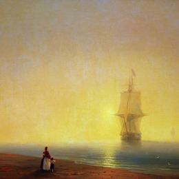 《早上在海上》艾伊瓦佐夫斯基(Ivan Aivazovsky)高清作品欣赏