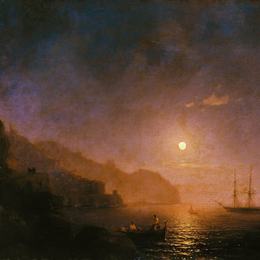 《阿马尔菲之夜》艾伊瓦佐夫斯基(Ivan Aivazovsky)高清作品欣赏