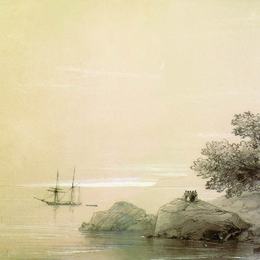 《海上对岸》艾伊瓦佐夫斯基(Ivan Aivazovsky)高清作品欣赏