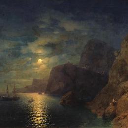 《夜海》艾伊瓦佐夫斯基(Ivan Aivazovsky)高清作品欣赏