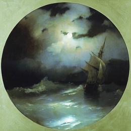 《月夜之海》艾伊瓦佐夫斯基(Ivan Aivazovsky)高清作品欣赏