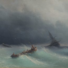 《海上风暴》艾伊瓦佐夫斯基(Ivan Aivazovsky)高清作品欣赏