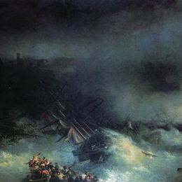 《暴风雨。外国船舶沉船事故》艾伊瓦佐夫斯基(Ivan Aivazovsky)高清作品欣赏