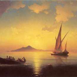 《那不勒斯湾》艾伊瓦佐夫斯基(Ivan Aivazovsky)高清作品欣赏