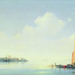 《圣乔治岛威尼斯港》艾伊瓦佐夫斯基(Ivan Aivazovsky)高清作品欣赏