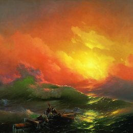 《第九波》艾伊瓦佐夫斯基(Ivan Aivazovsky)高清作品欣赏